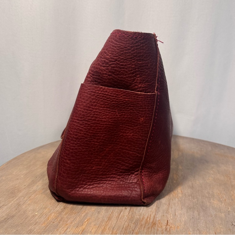 Slouchy Vintage Style Red Leather Tote Bag - Picture 5 of 6